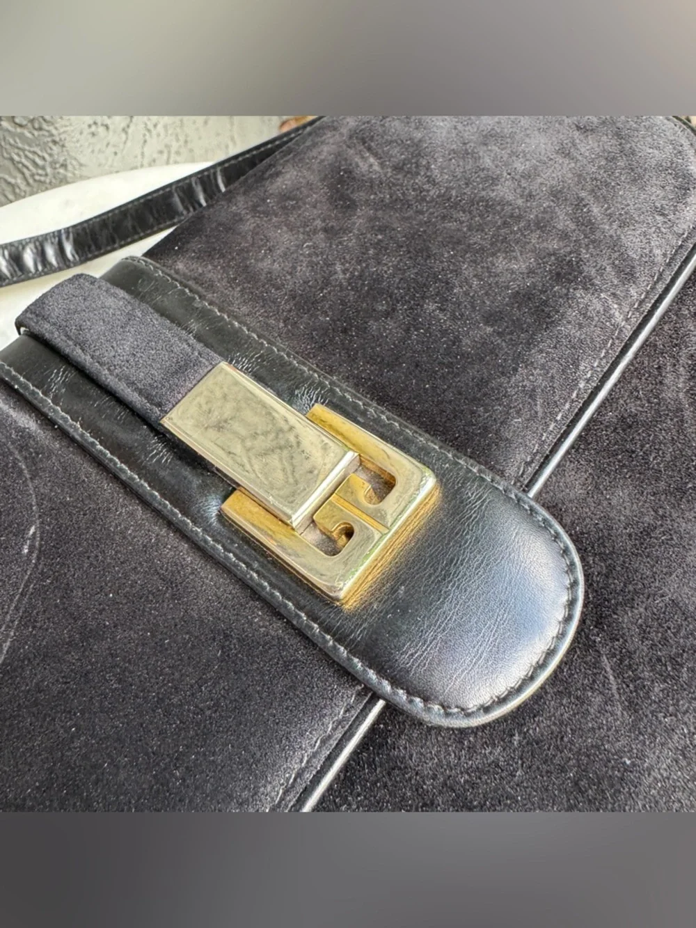 Gucci Suede Leather Flap Shoulder Bag - Picture 4 of 16
